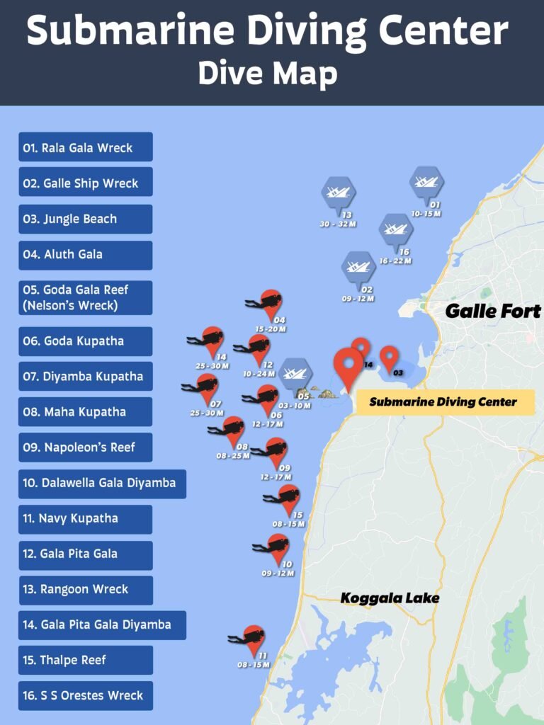 Unawatuna Fun Diving map